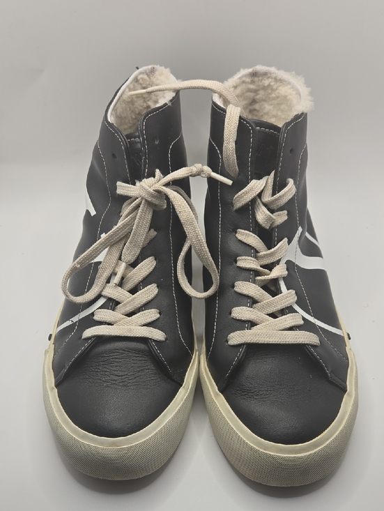 Valentino Garavani Shoes - Valentino Garavani Trick VLogo Leather High-Top Black Shearling Sneakers Sz 39